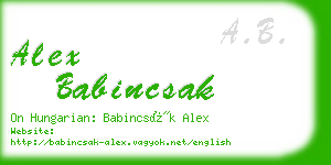 alex babincsak business card